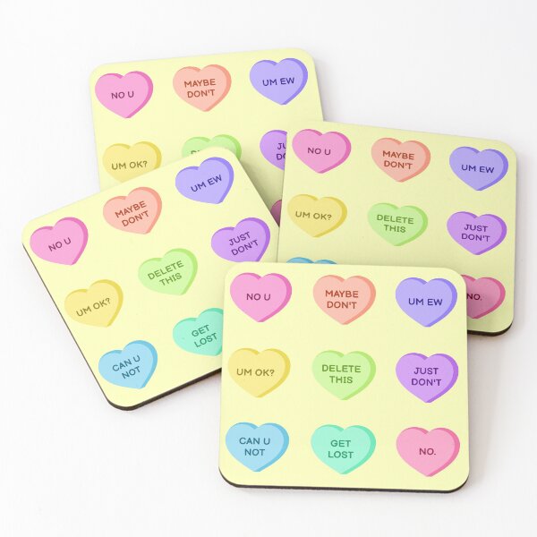 Item preview, Ironic Valentine Day Candy Hearts designed and sold by starbeelight ☆.