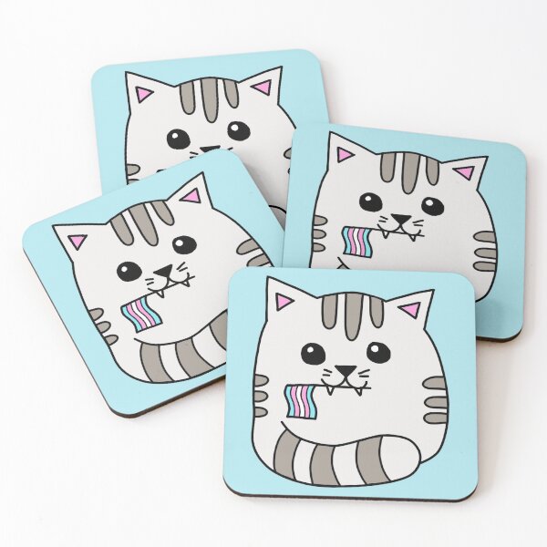 Item preview, transgender pride flag cat designed and sold by alisadesigns.