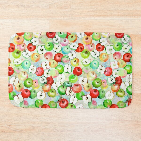 Item preview, Colorful apples in watercolor on pastel colored background designed and sold by Rebecca Reck Art.