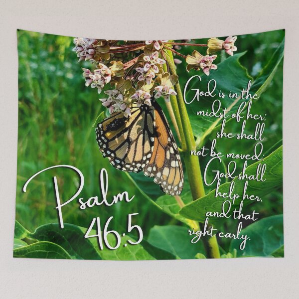 Item preview, Psalm 46:5 butterfly flower designed and sold by BirdieMama.