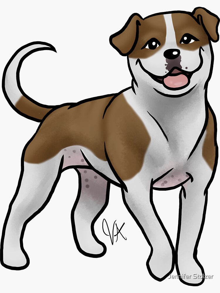 American Bulldog - White and Brown by jameson9101322