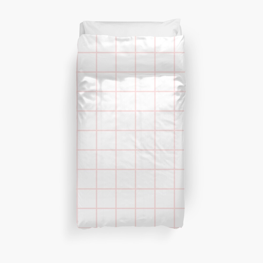 pink grid Duvet Cover