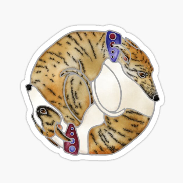 Brindle Yin Yang Whippets Sticker