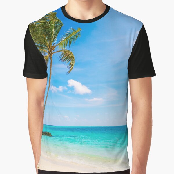 Palm Tree By The Beach In Hawaii Graphic T-Shirt