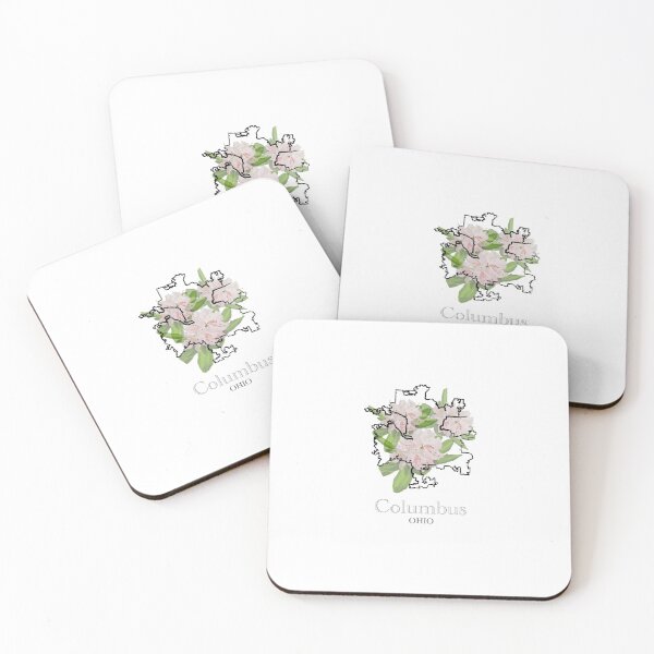 Item preview, Columbus Ohio Map with Floral Background designed and sold by girljohnny.