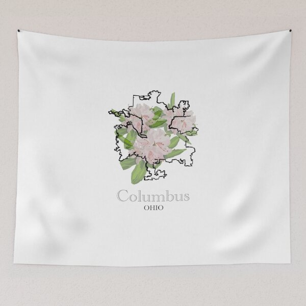 Item preview, Columbus Ohio Map with Floral Background designed and sold by girljohnny.