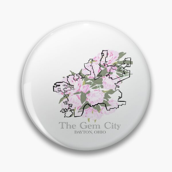Item preview, Gem City, Dayton Ohio Map with Floral Background designed and sold by girljohnny.