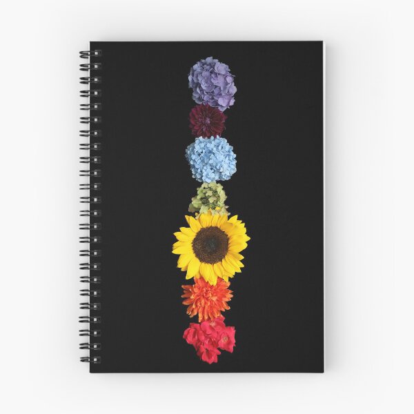 Item preview, Rainbow Chakra Flowers on Black designed and sold by Jenna Citrus.