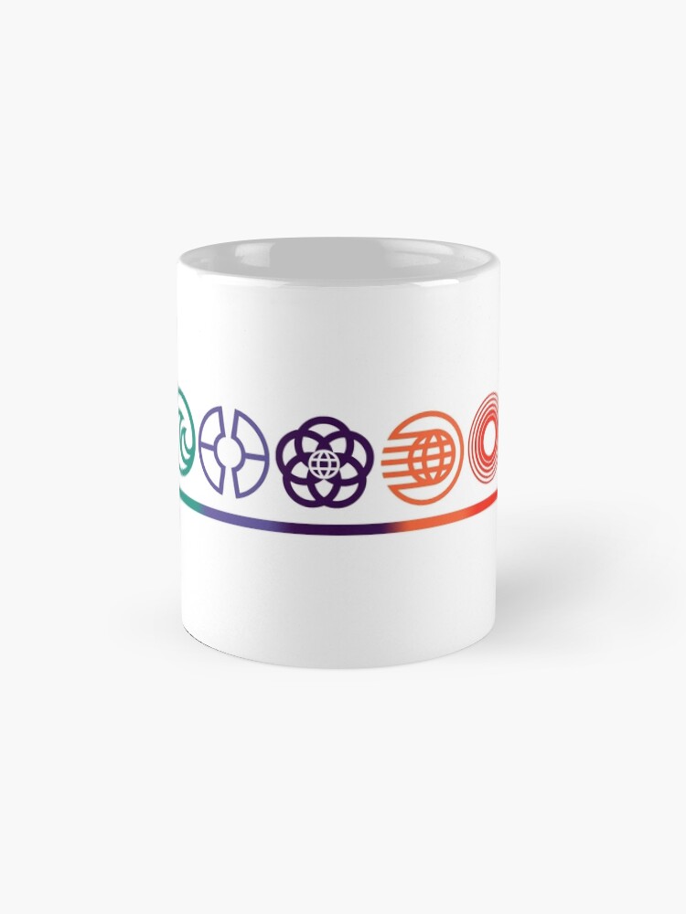 Alternate view of EPCOT Center Retro Future World Pavilion Logos Mug