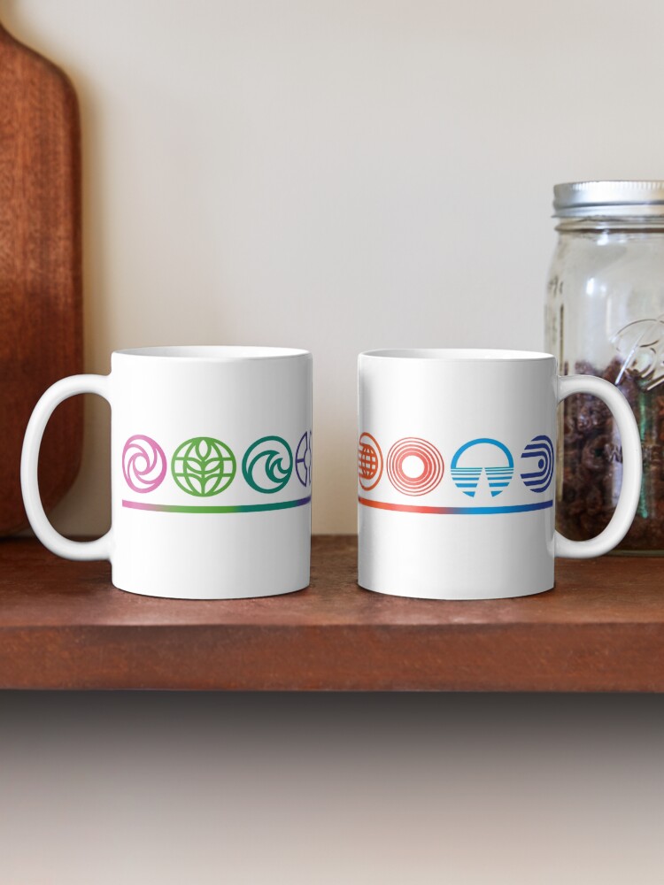Alternate view of EPCOT Center Retro Future World Pavilion Logos Mug