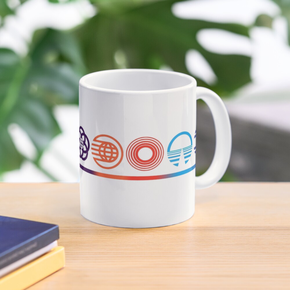 EPCOT Center Retro Future World Pavilion Logos Mug