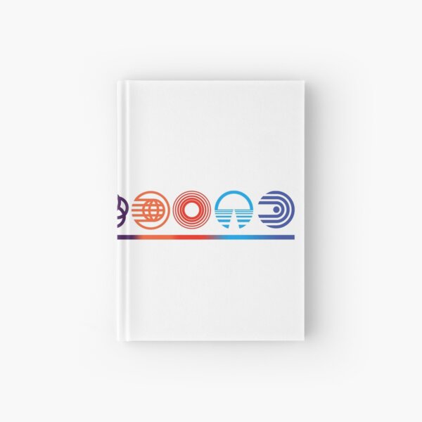 EPCOT Center Retro Future World Pavilion Logos Hardcover Journal