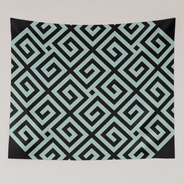 Item preview, green diamond abstract line pattern designed and sold by Asa-design.