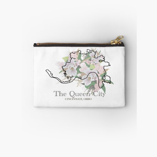 Item preview, The Queen City, Cincinnati, Ohio map with floral background and text  designed and sold by girljohnny.