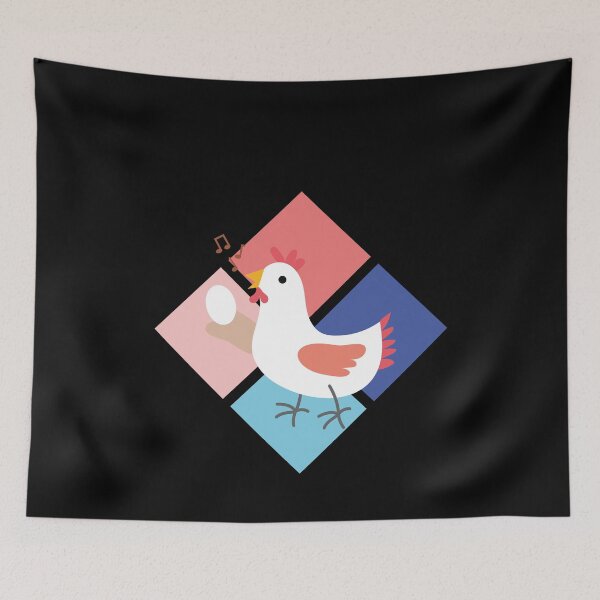 Item preview, Huhn singt im Stall mit Ei designed and sold by Spirit-Designs.