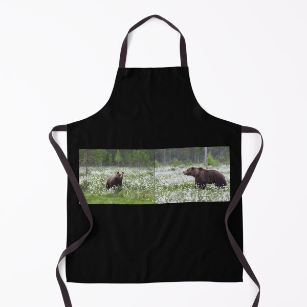 Item preview, Is there a romance going on. Hare's-tail cottongrass and Brown bear designed and sold by Jouko Lehto Photography.