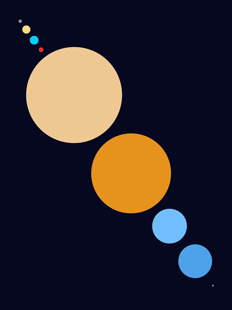Thumbnail 7 of 7, Essential T-Shirt, Planets To Scale (diagonal) designed and sold by jezkemp.