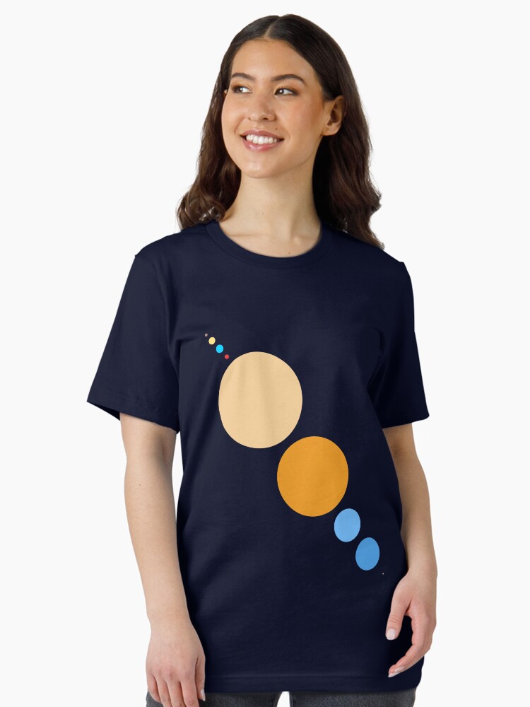 Thumbnail 1 of 7, Essential T-Shirt, Planets To Scale (diagonal) designed and sold by jezkemp.