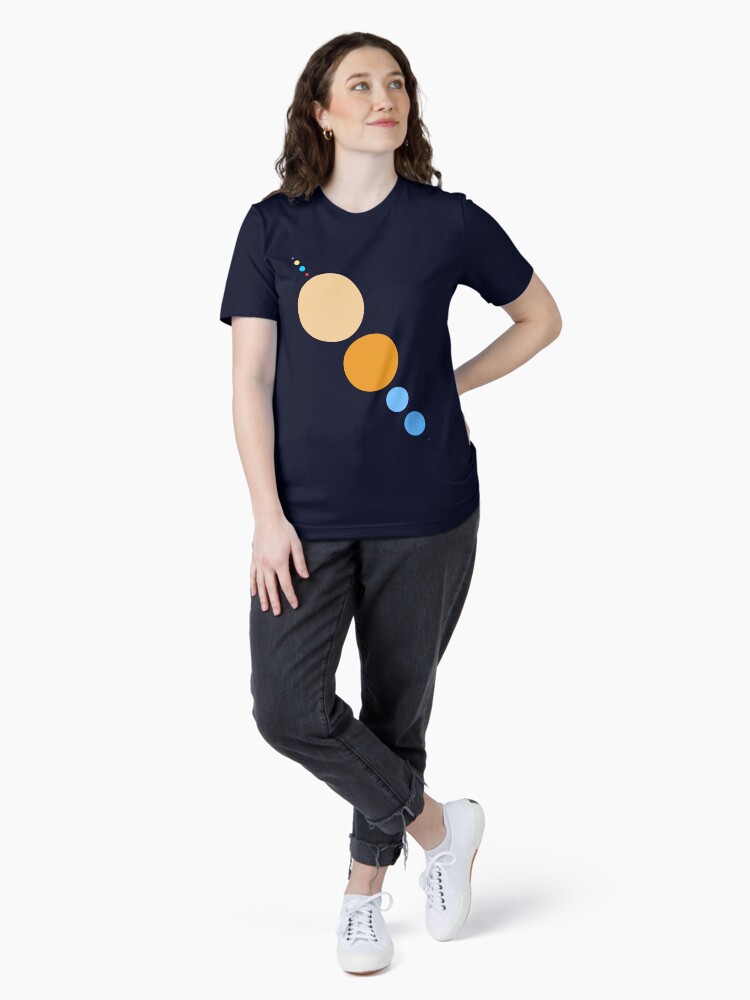 Thumbnail 4 of 7, Essential T-Shirt, Planets To Scale (diagonal) designed and sold by jezkemp.