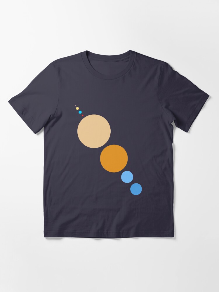 Alternate view of Planets To Scale (diagonal) Essential T-Shirt
