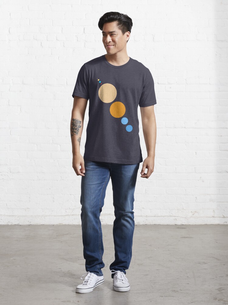 Alternate view of Planets To Scale (diagonal) Essential T-Shirt