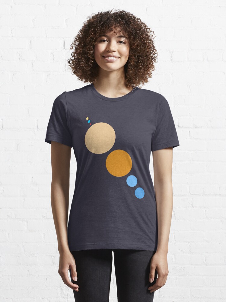 Alternate view of Planets To Scale (diagonal) Essential T-Shirt