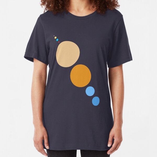 Planets To Scale (diagonal) Slim Fit T-Shirt
