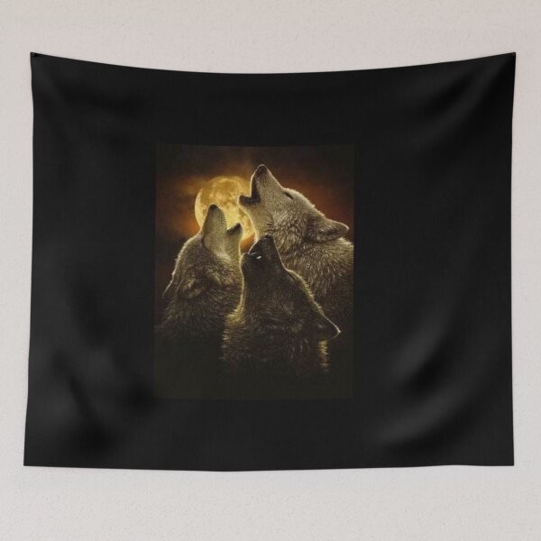 Item preview, Three Howling wolfs Spirit Animal designed and sold by slashrose4ever.