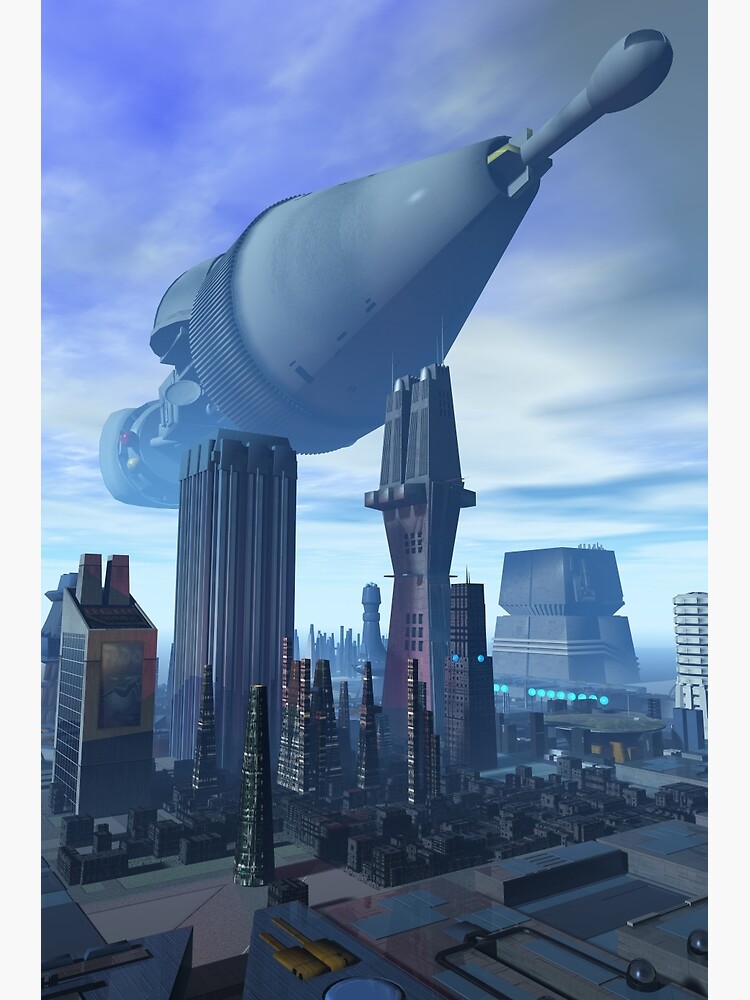 Disover Giant Spacecraft Arival Premium Matte Vertical Poster