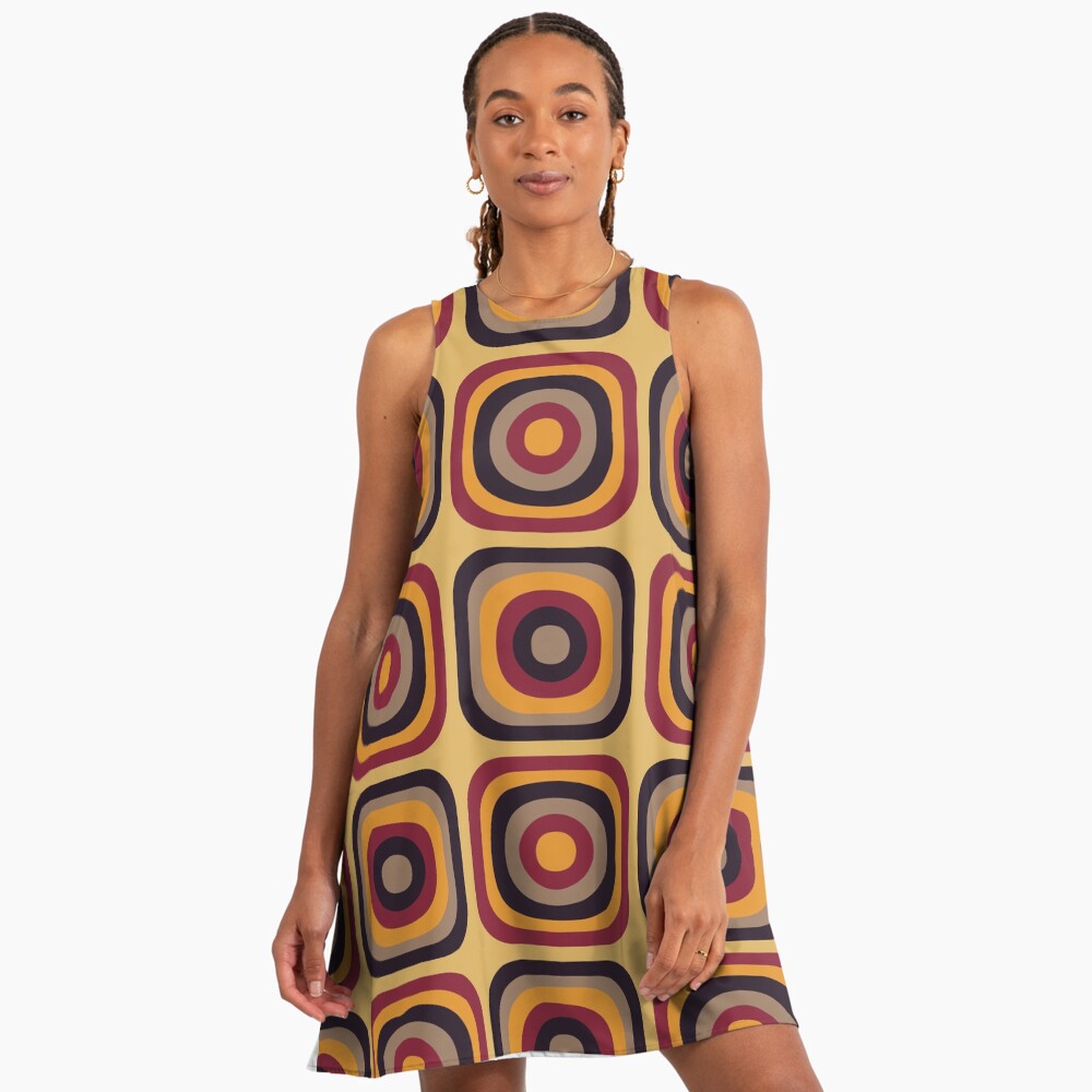 Mid Century Modern, Retro 70s Square Pattern Design" A-Line Dress for Sale by excmerchdesigns | Redbubble Mid Century Modern, Retro 70s Square Pattern Design" A-Line Dress for Sale by excmerchdesigns | Redbubble