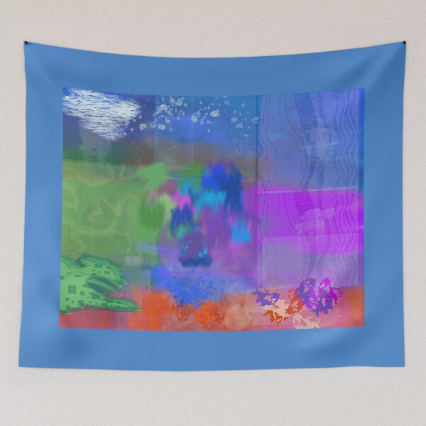 Item preview, Checkered Turtle in an Otherworldly Place abstract art designed and sold by headtrackerart.