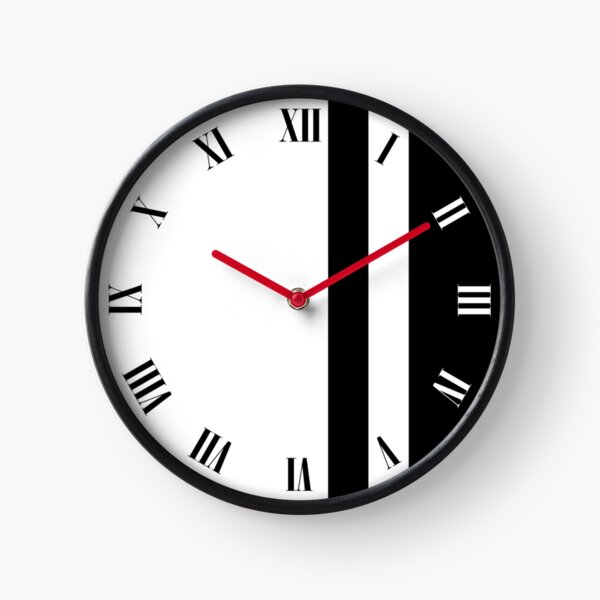 White and Black Asymmetry with Roman Numerals Clock Clock