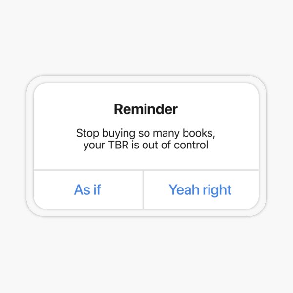 Bookish Reminder no2 Transparent Sticker