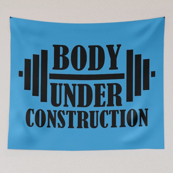 Item preview, Body Under Construction Funny Gym Quote designed and sold by DesignHouse07.