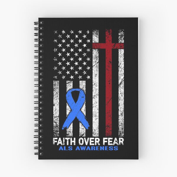 Item preview, Christian Distressed USA Flag Cross Faith Over Fears ALS Awareness designed and sold by Brad-FI.
