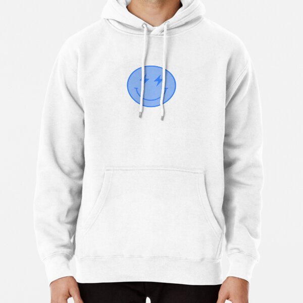 Lightning Smiley Blue Pullover Hoodie