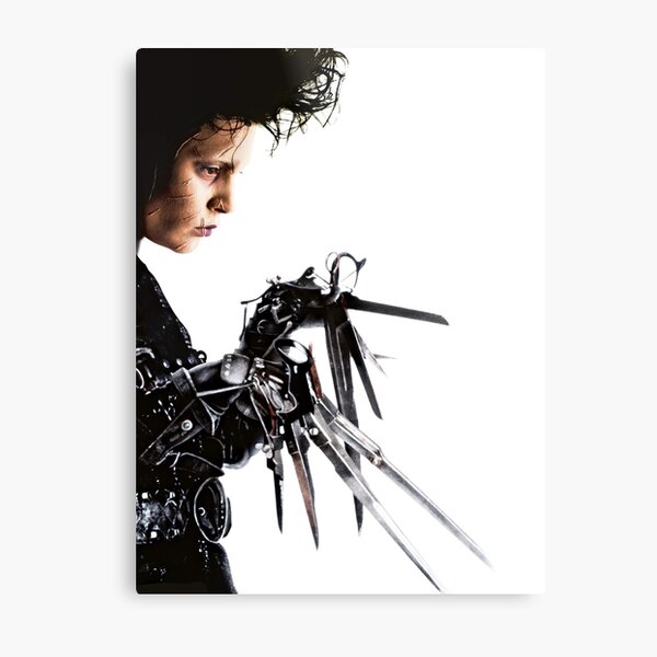 Edward Scissorhands Vintage Retro 90s Movie Film 1990s Johnny Depp Iconic Throwback Sci Fi Horror Goth Gothic Metal Print