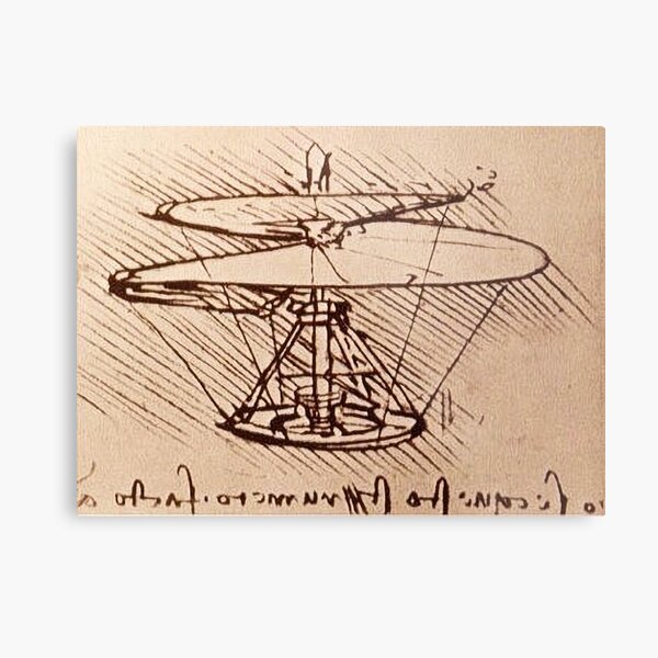 Aerial screw (Helicopter) Mechanical Design (P.M. - Vol. B - 83.v) Metal Print