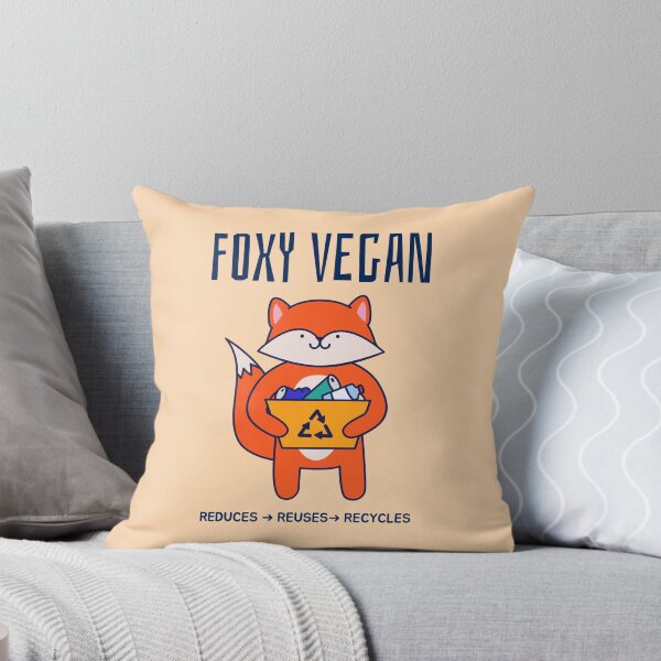 Item preview, Foxy Vegan Recycle Reduce Reuse designed and sold by jrobdesignz.