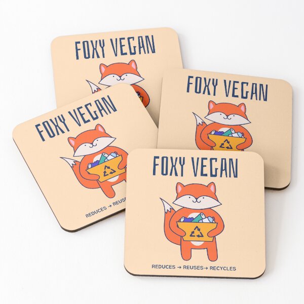 Item preview, Foxy Vegan Recycle Reduce Reuse designed and sold by jrobdesignz.