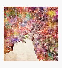 Melbourne map Photographic Print