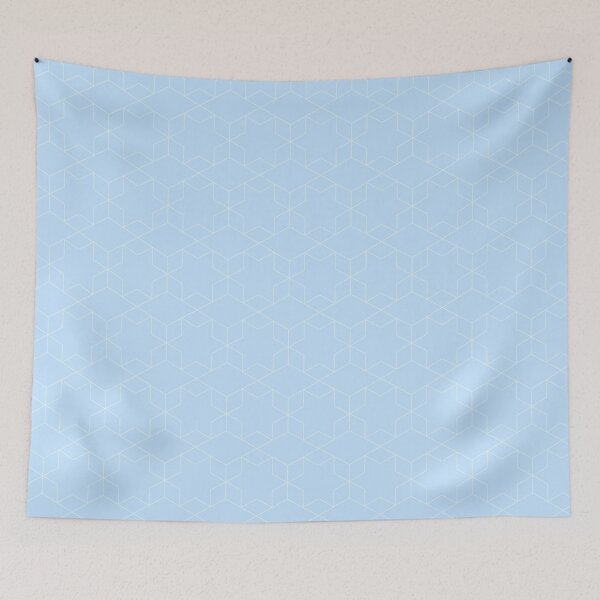 Item preview, Hexagon and star, solid, pastel, blue, line art, pattern Print for Modern minimalist Room Decoration designed and sold by BONBcreative.