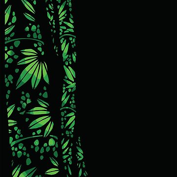 Artwork thumbnail, Bamboo Lantern - hand carved bamboo festivals in Japan, illustration, candle-lit, panda's favorite plant by SajuArtZen