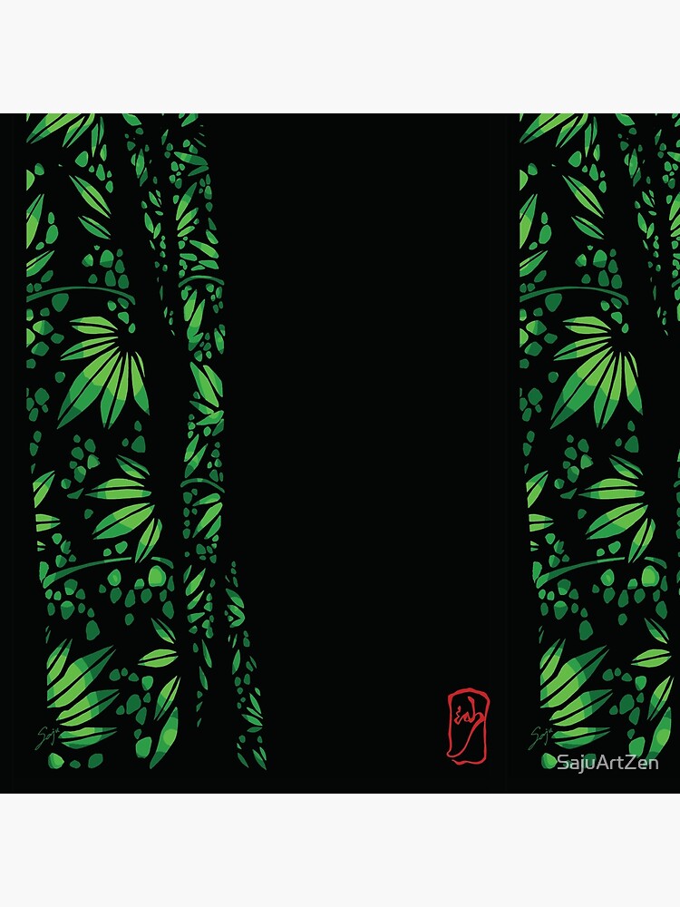 Thumbnail 2 of 2, Tote Bag, Bamboo Lantern - hand carved bamboo festivals in Japan, illustration, candle-lit, panda's favorite plant designed and sold by SajuArtZen.