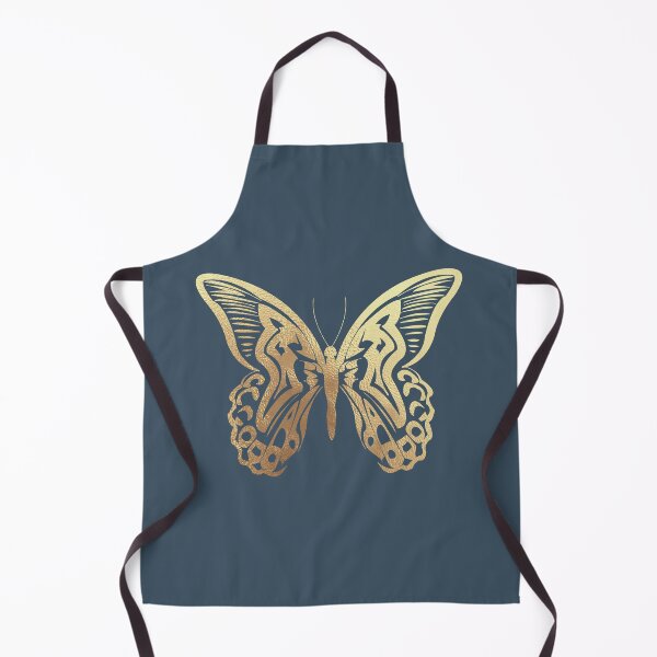 Item preview, Beautiful intricate abstract butterfly outline- for lovers of butterflies. Dusky navy blue and gold - Caroline Laursen original designed and sold by Caroline Laursen.