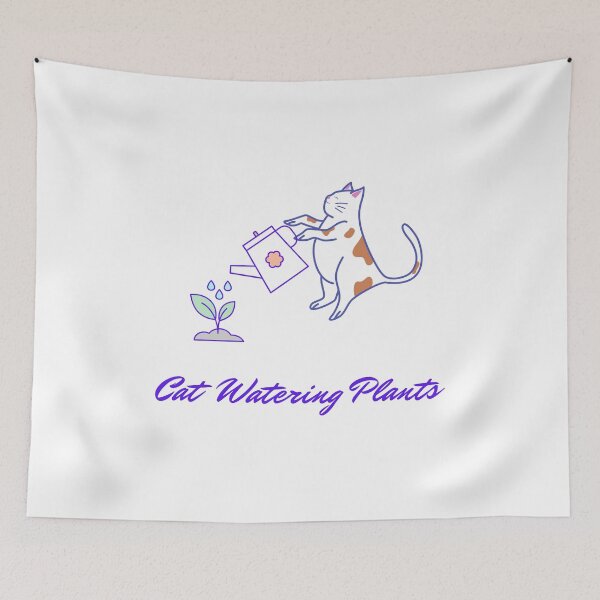 Item preview, cat and plante designed and sold by Mery-Bella.