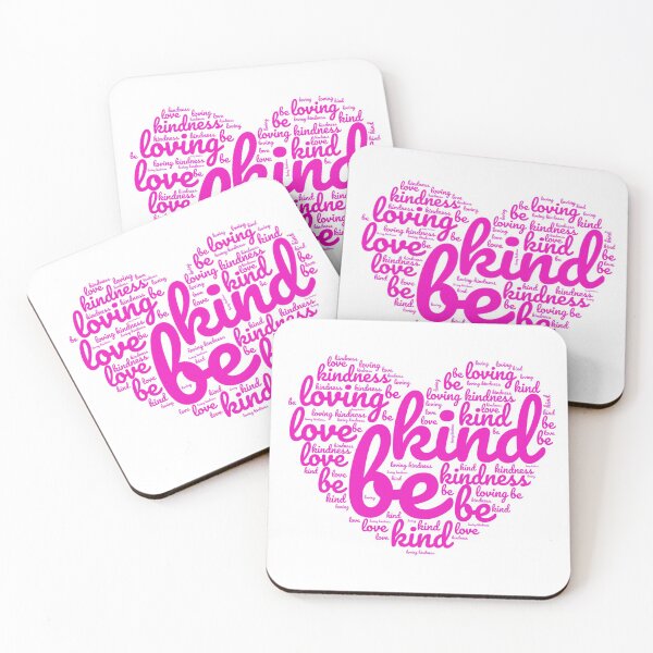 Item preview, Be Kind Pink Heart Shaped Word Cloud Self Care saying designed and sold by TheLomiLoveBus.