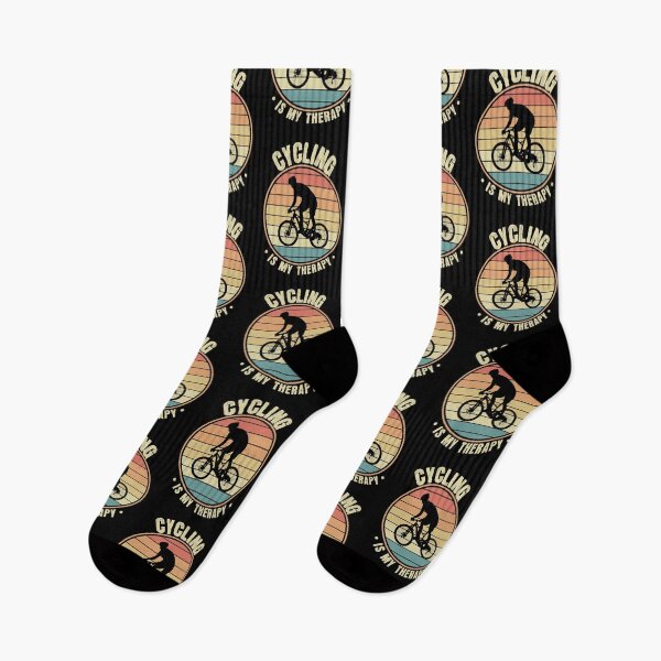 Item preview, Cycling is my therapy | Retro Biking design | Gift for cyclists and mountain biking lovers designed and sold by Violet Treasures.
