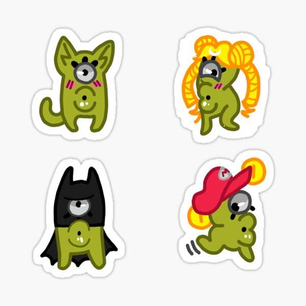 Cosplay Cute Green Creatures - Sticker Sheet Sticker
