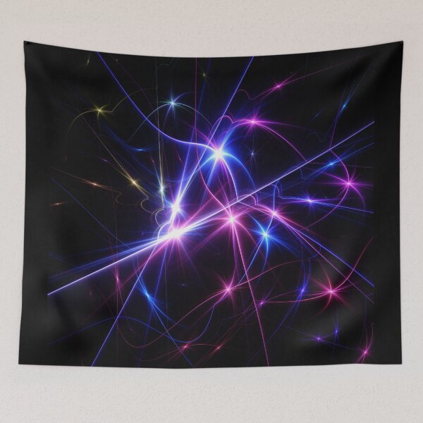 Item preview, Beautiful Abstract Pattern Of Colored Smooth Lines On A Black Background designed and sold by tatkhagata.